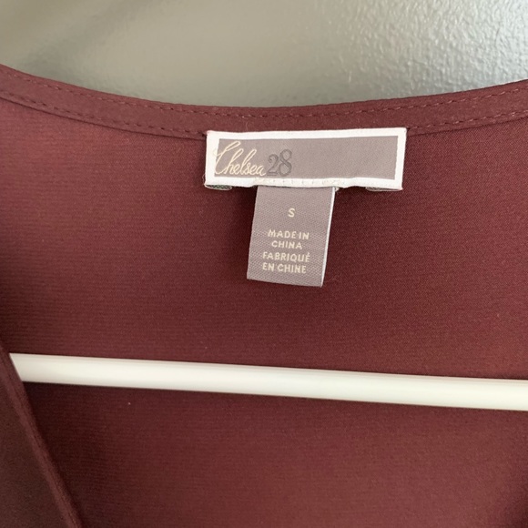 Burgundy Wrap Dress - Picture 2 of 3